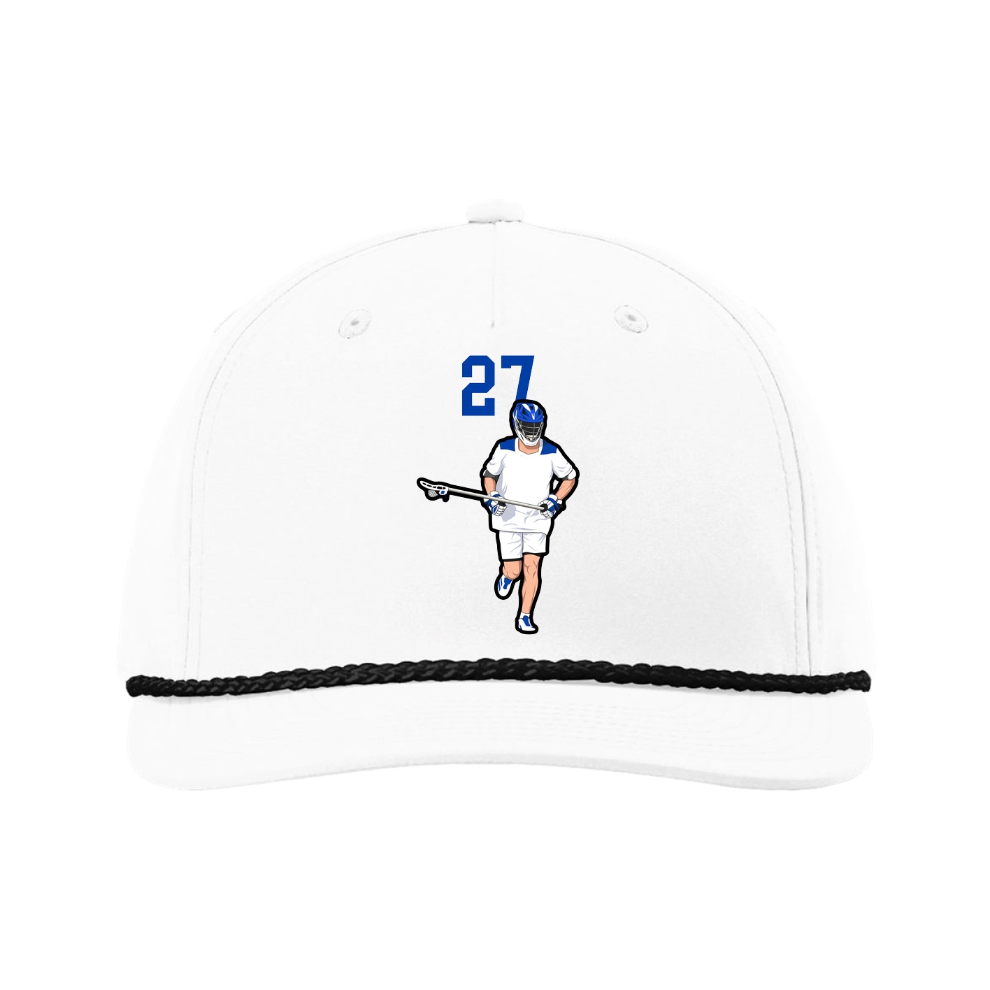 Five-Panel Classic Rope Cap — Number Top in White