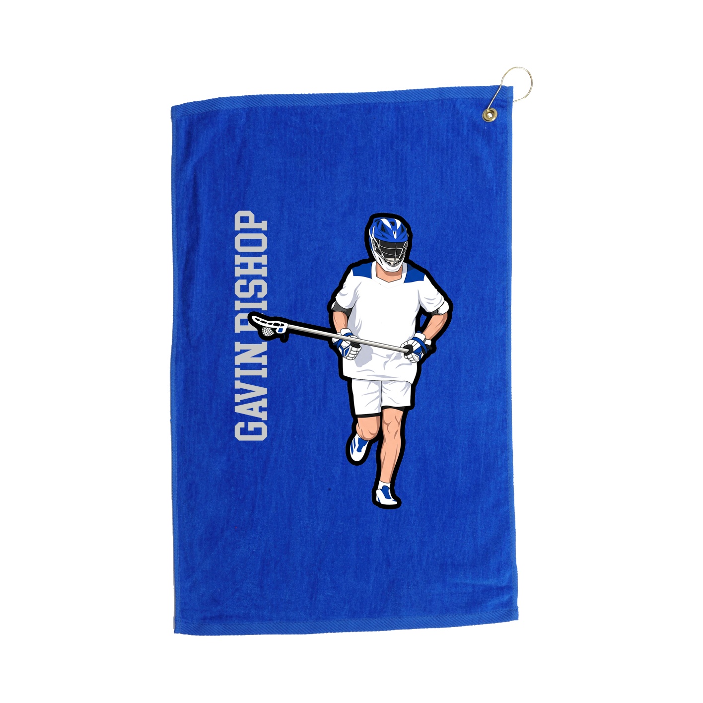 Golf Towel — Name Vertical in Royal