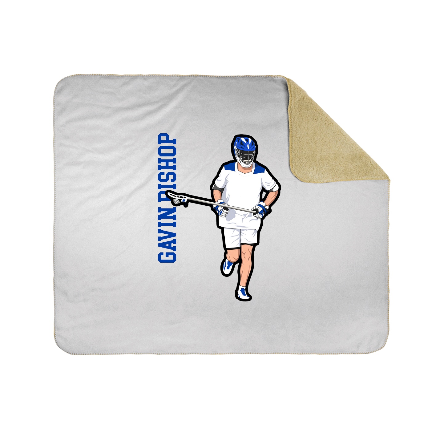 Throw Blanket — Name Vertical in White
