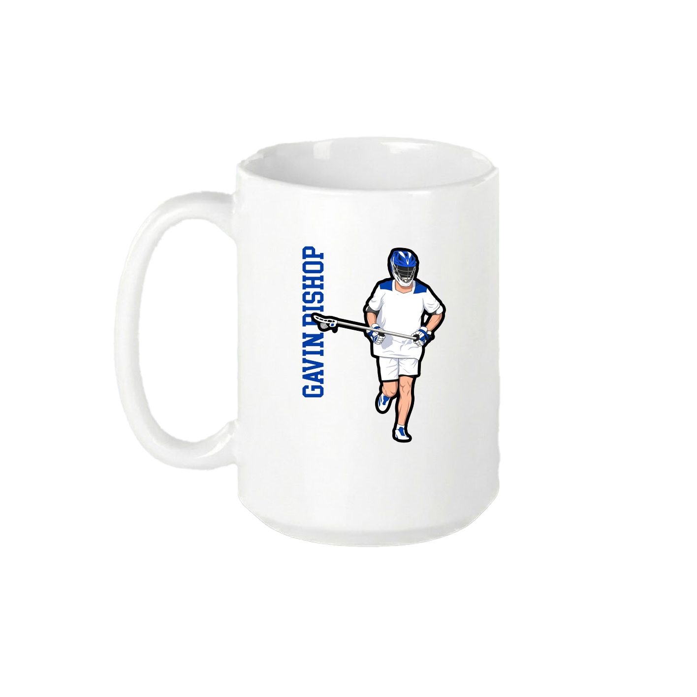15oz Coffee Mug — Name Vertical in White
