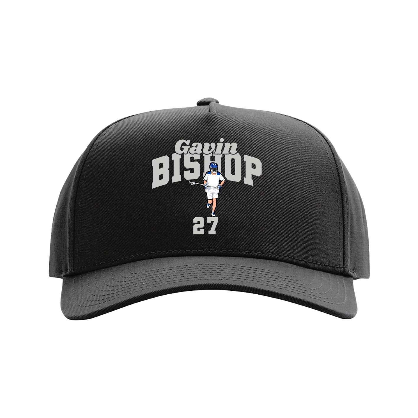 Full Fabric Five-Panel Champ Cap — Signature Arch in Black