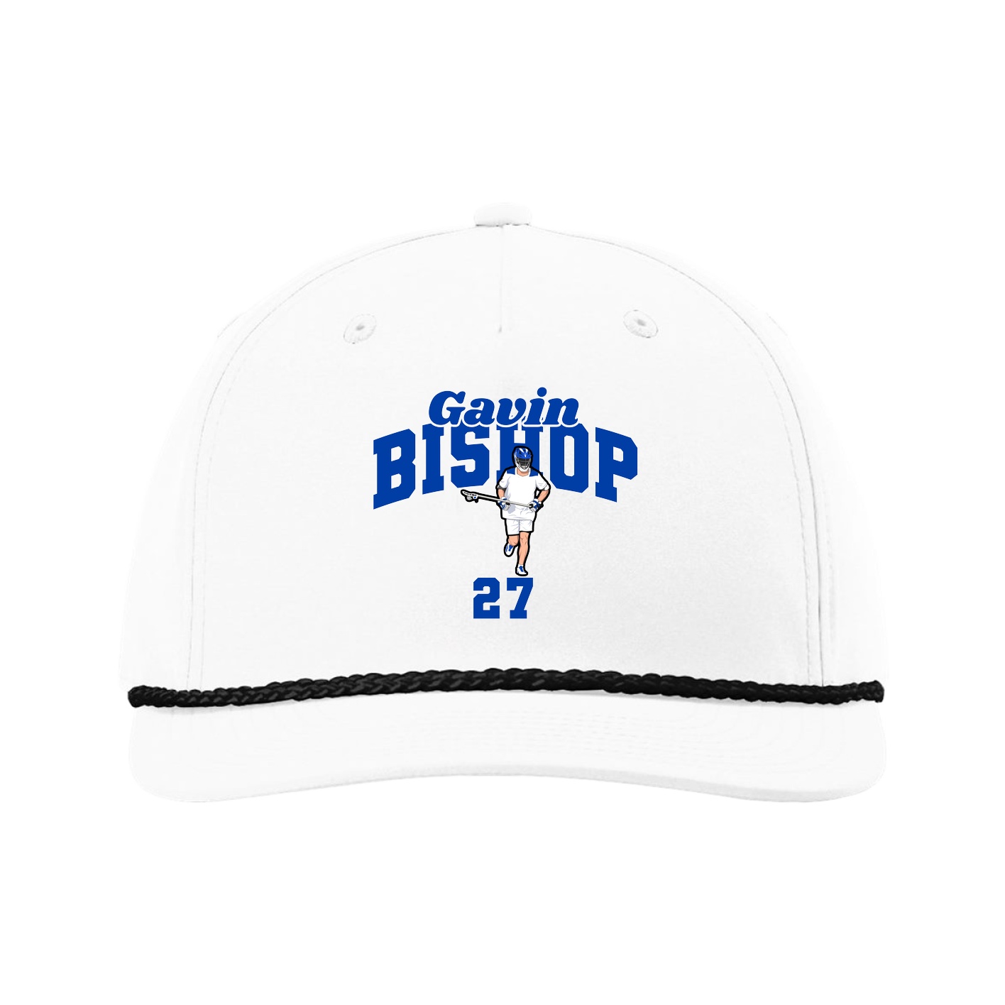 Five-Panel Classic Rope Cap — Signature Arch in White
