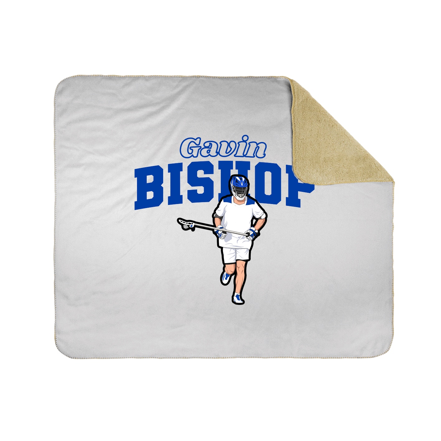 Throw Blanket — Name Arch in White