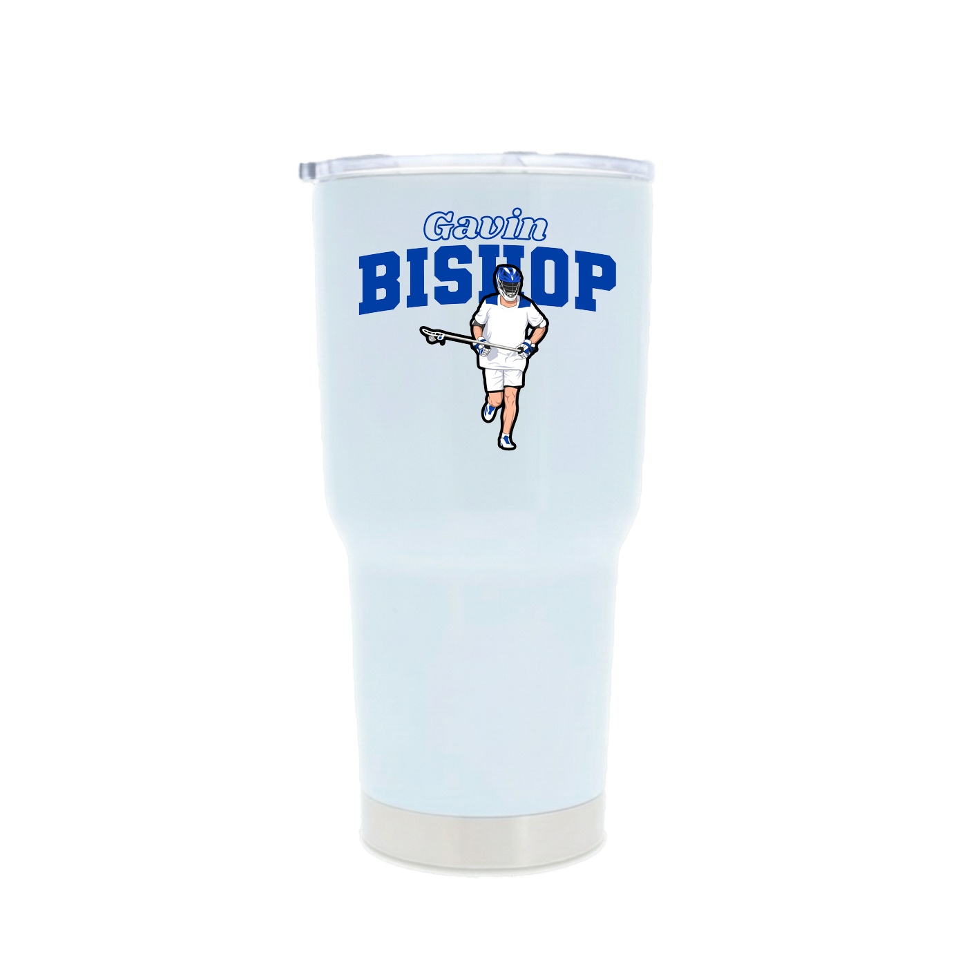 30oz Stainless Steel Tumbler — Name Arch in White