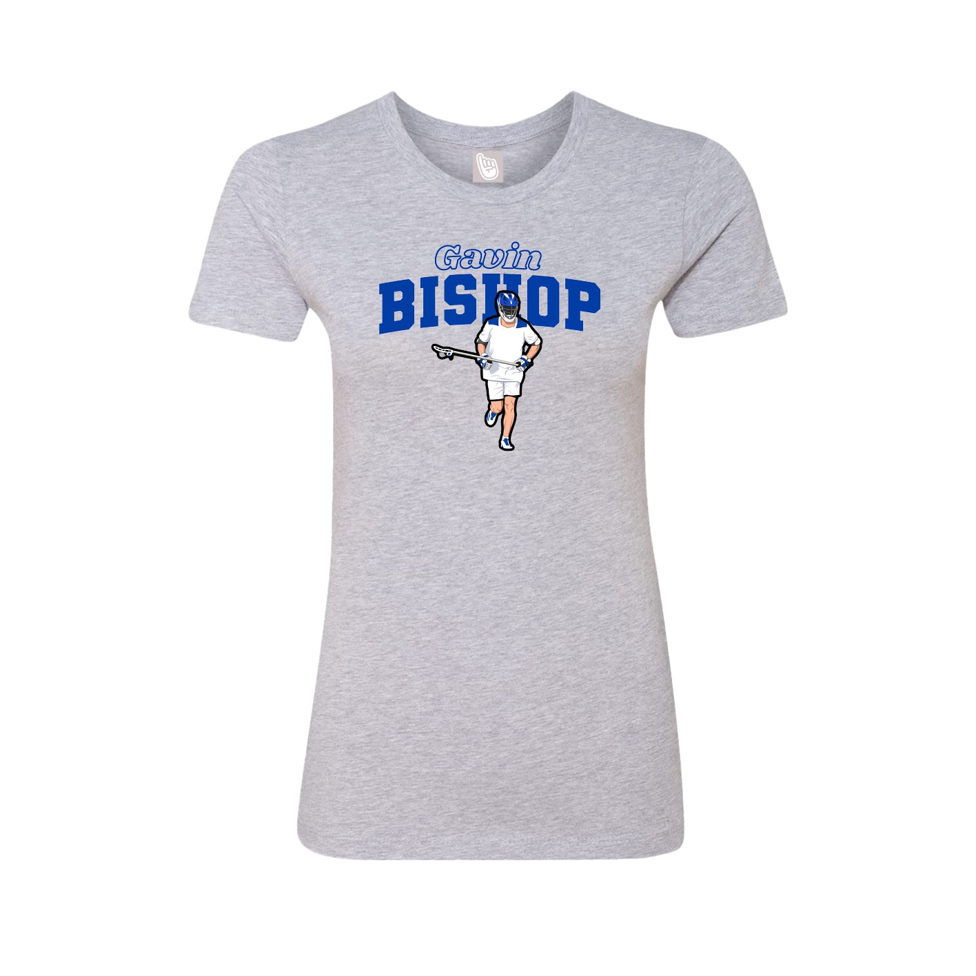Fitted Women's Tee — Name Arch in Grey