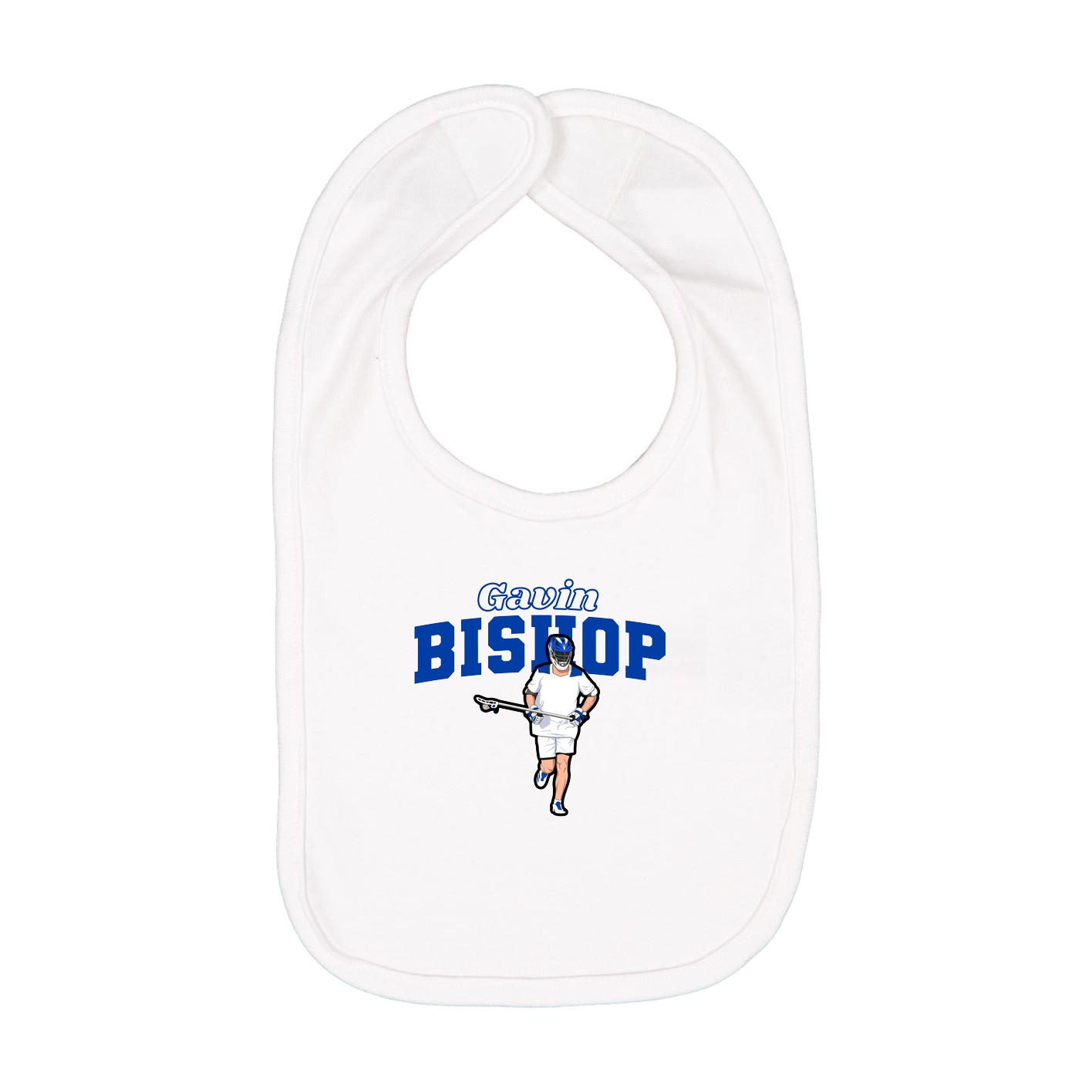 Infant Bib — Name Arch in White