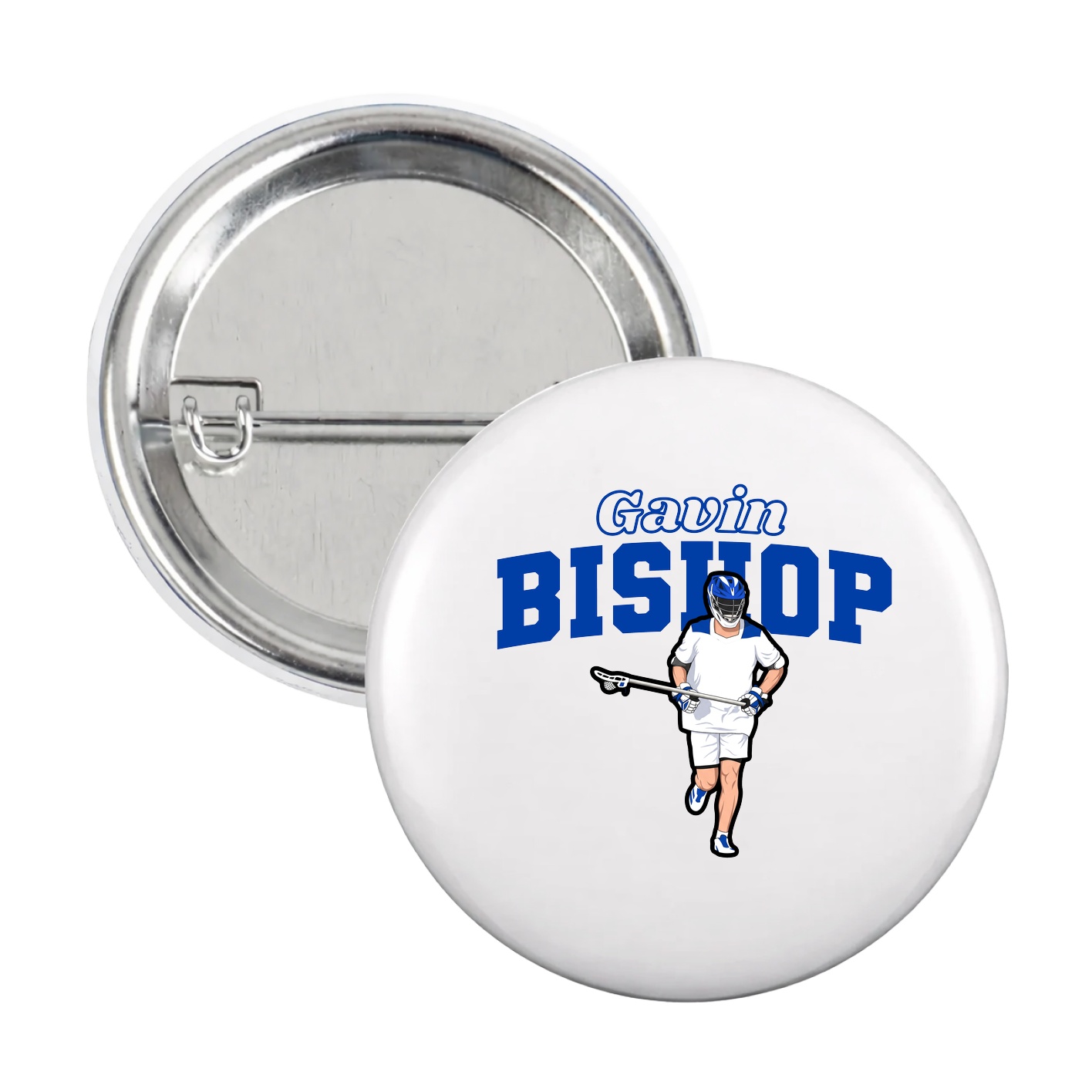 Game Day Button — Name Arch in White