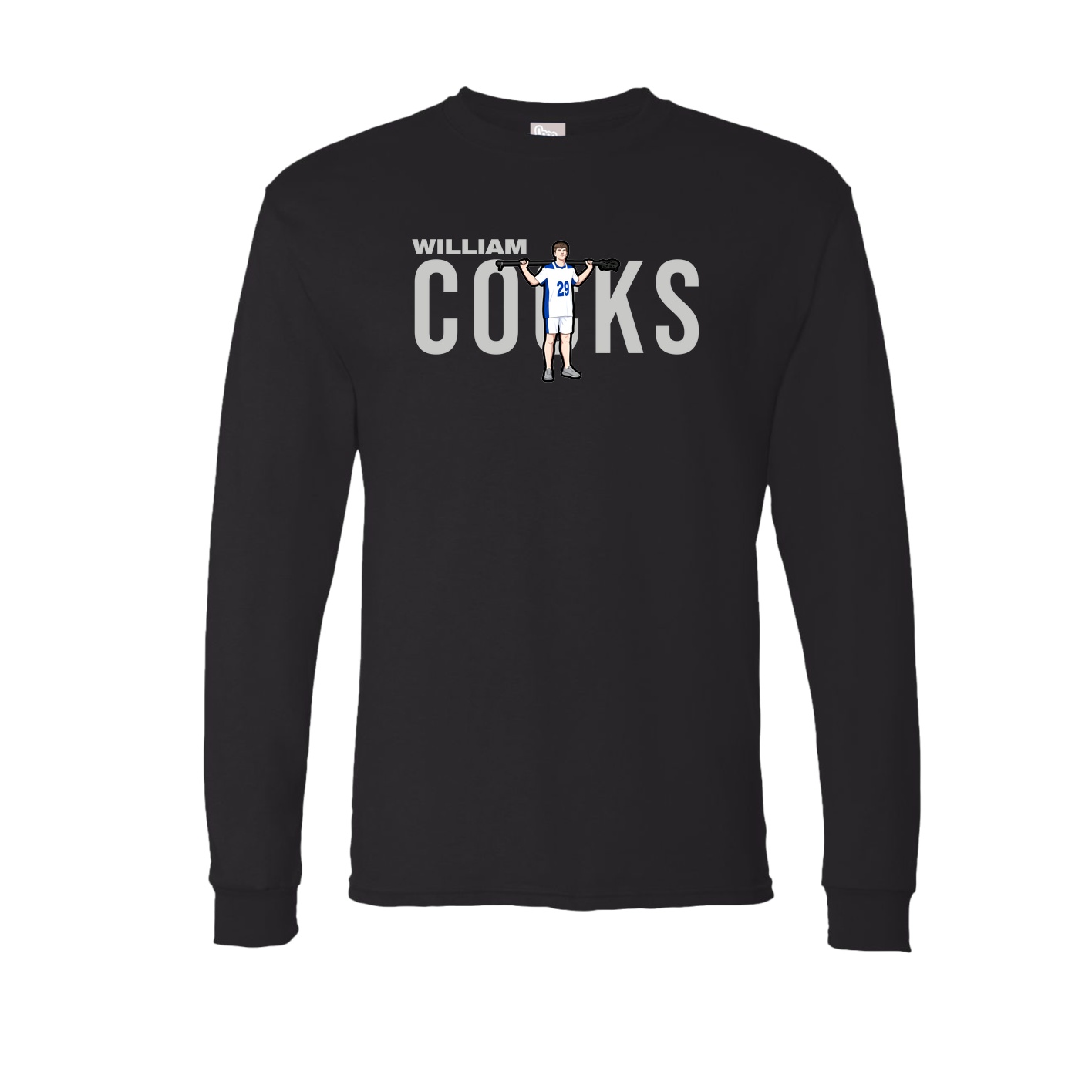 Long Sleeve Tee — Player Name in Black