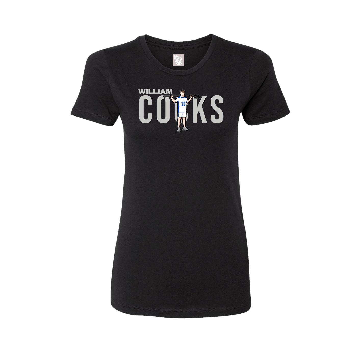 Fitted Women's Tee — Player Name in Black