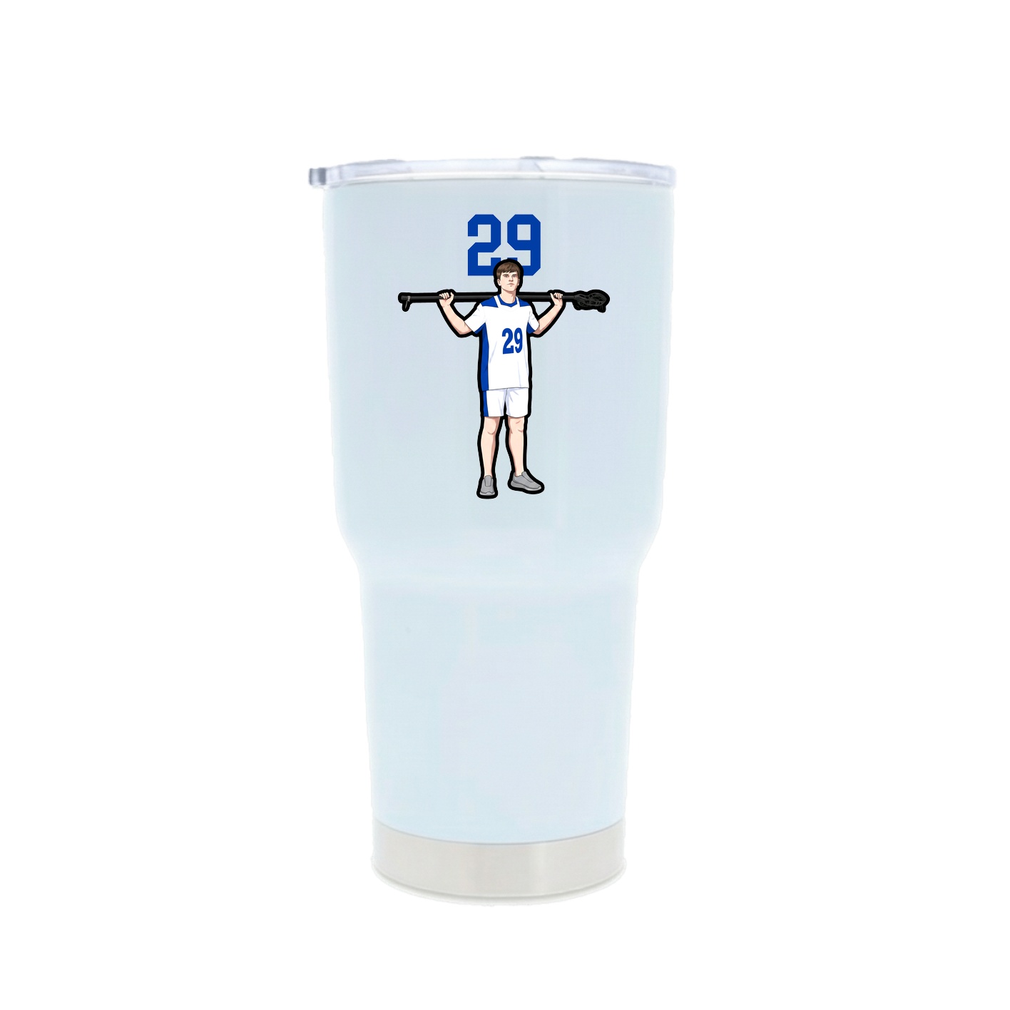 30oz Stainless Steel Tumbler — Number Top in White