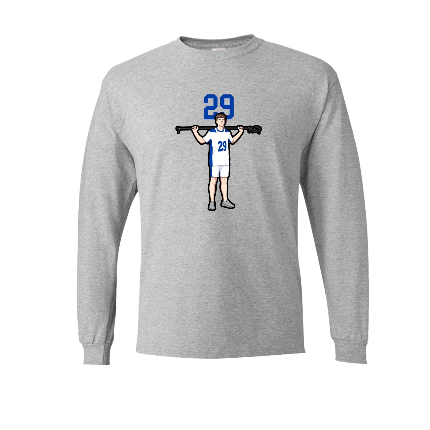 Long Sleeve Tee — Number Top in Grey