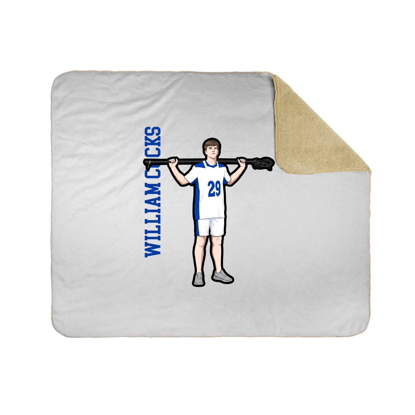 Throw Blanket — Name Vertical in White
