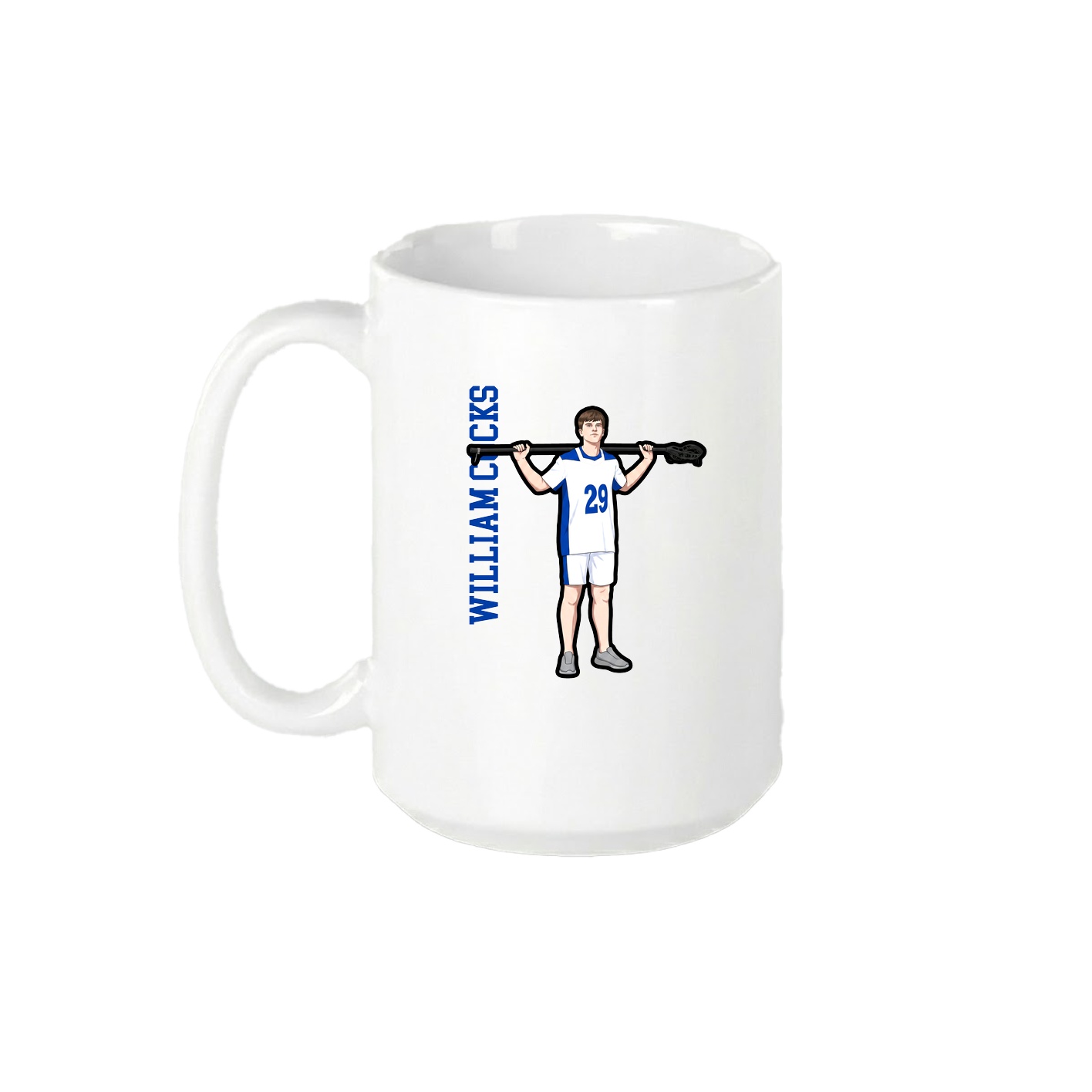 15oz Coffee Mug — Name Vertical in White