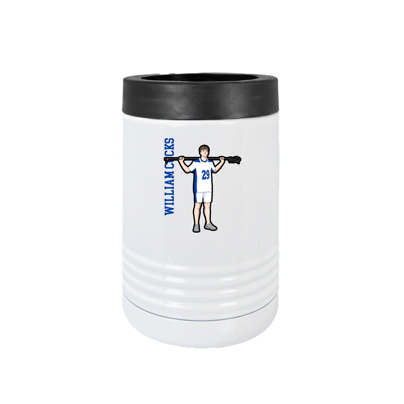 Beverage Holder — Name Vertical in White