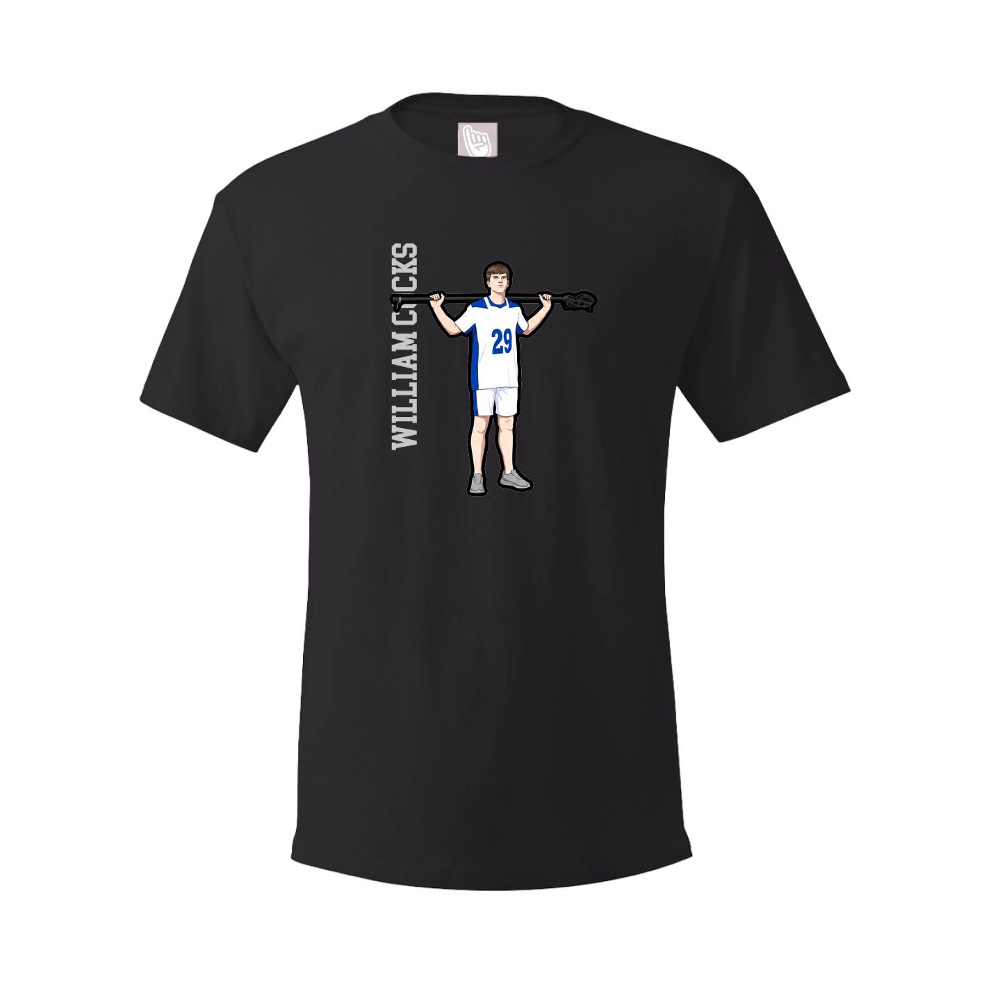 Youth Tee — Name Vertical in Black