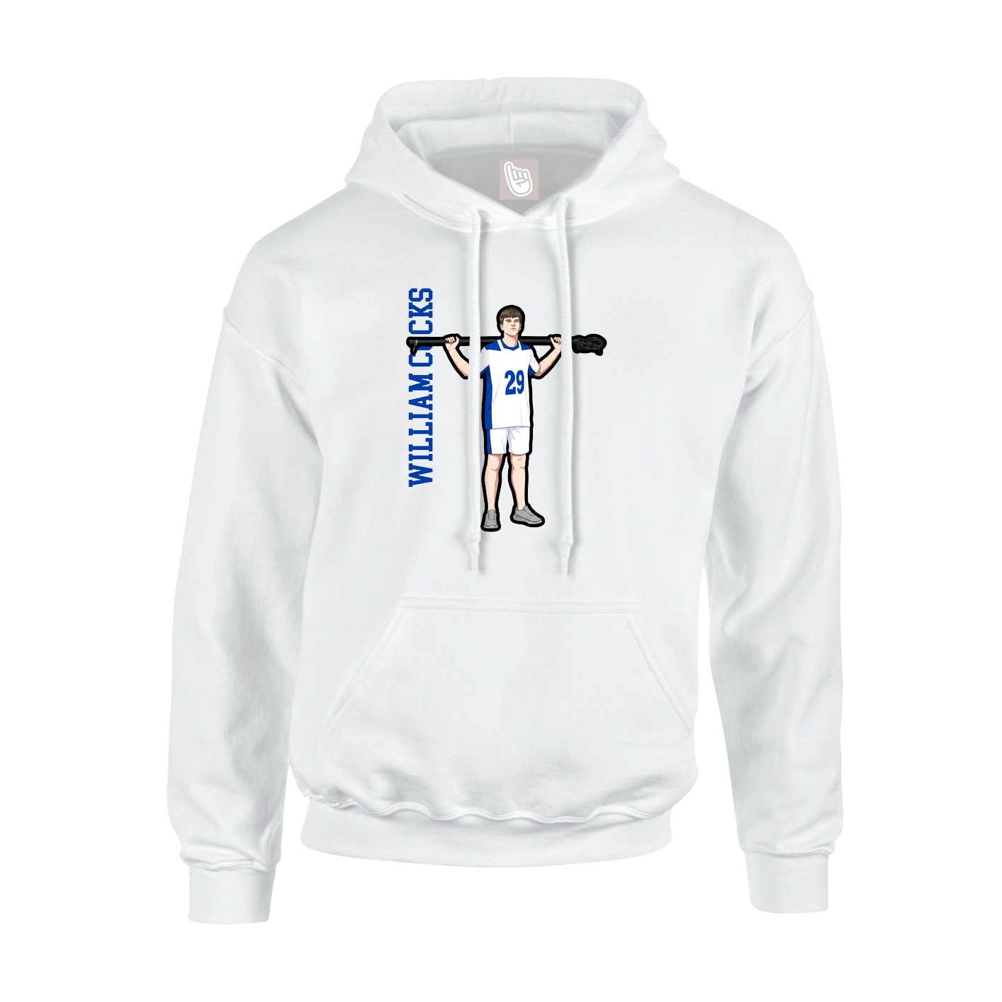 Hoodie — Name Vertical in White