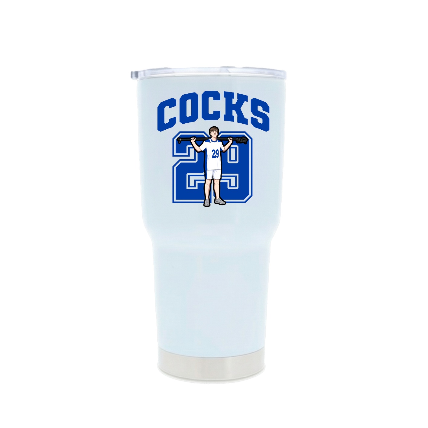 30oz Stainless Steel Tumbler — Number in White