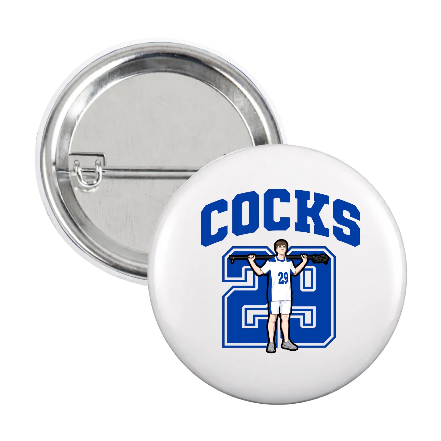 Game Day Button — Number in White