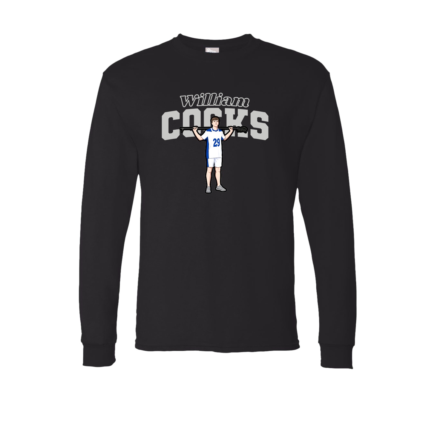Long Sleeve Tee — Name Arch in Black