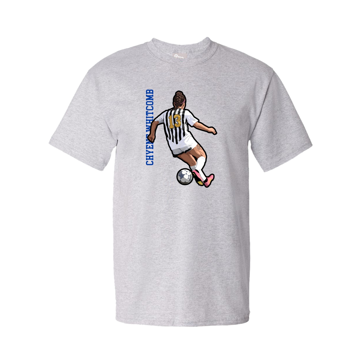Youth Tee — Name Vertical in Grey