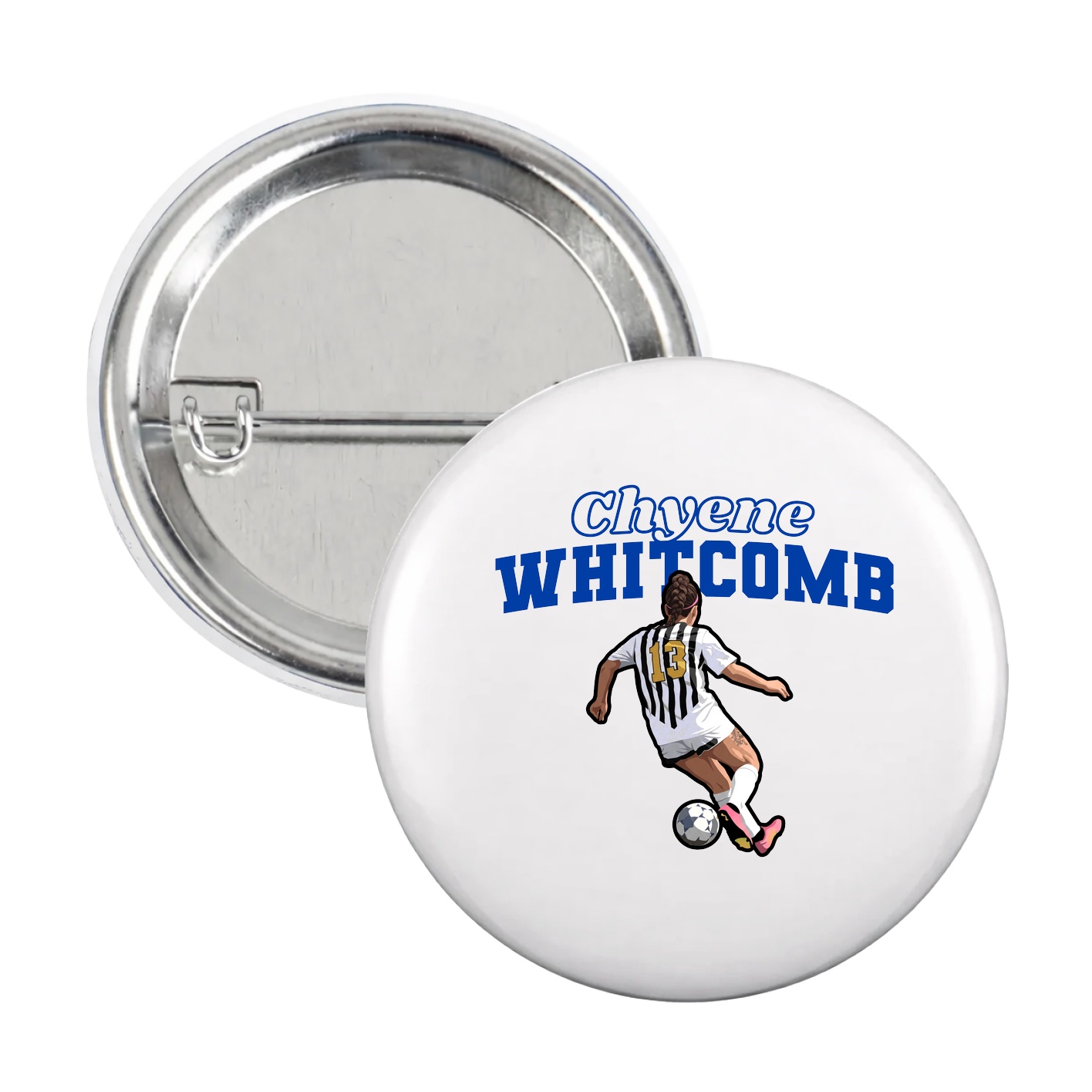 Game Day Button — Name Arch in White