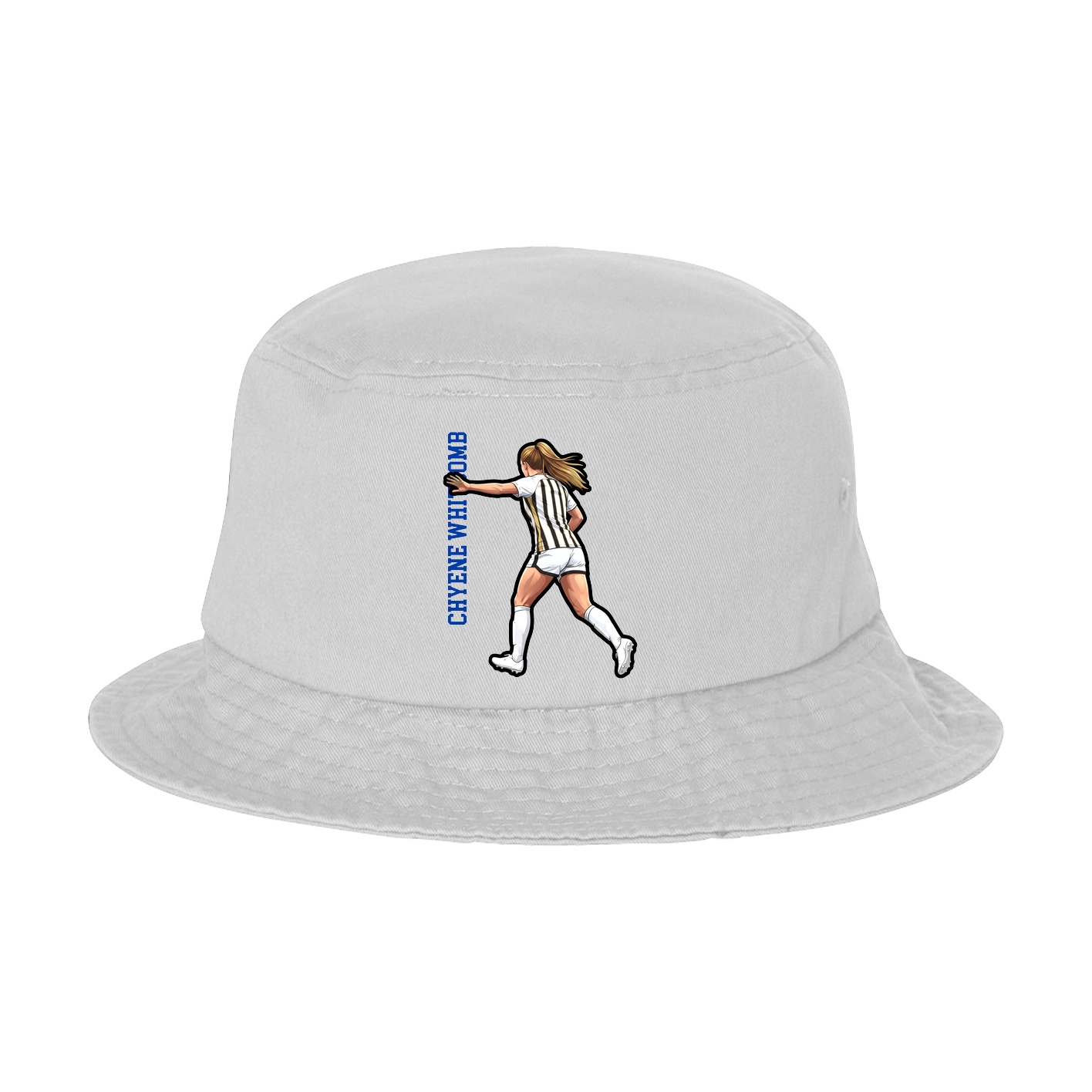Bucket Cap — Name Vertical in White