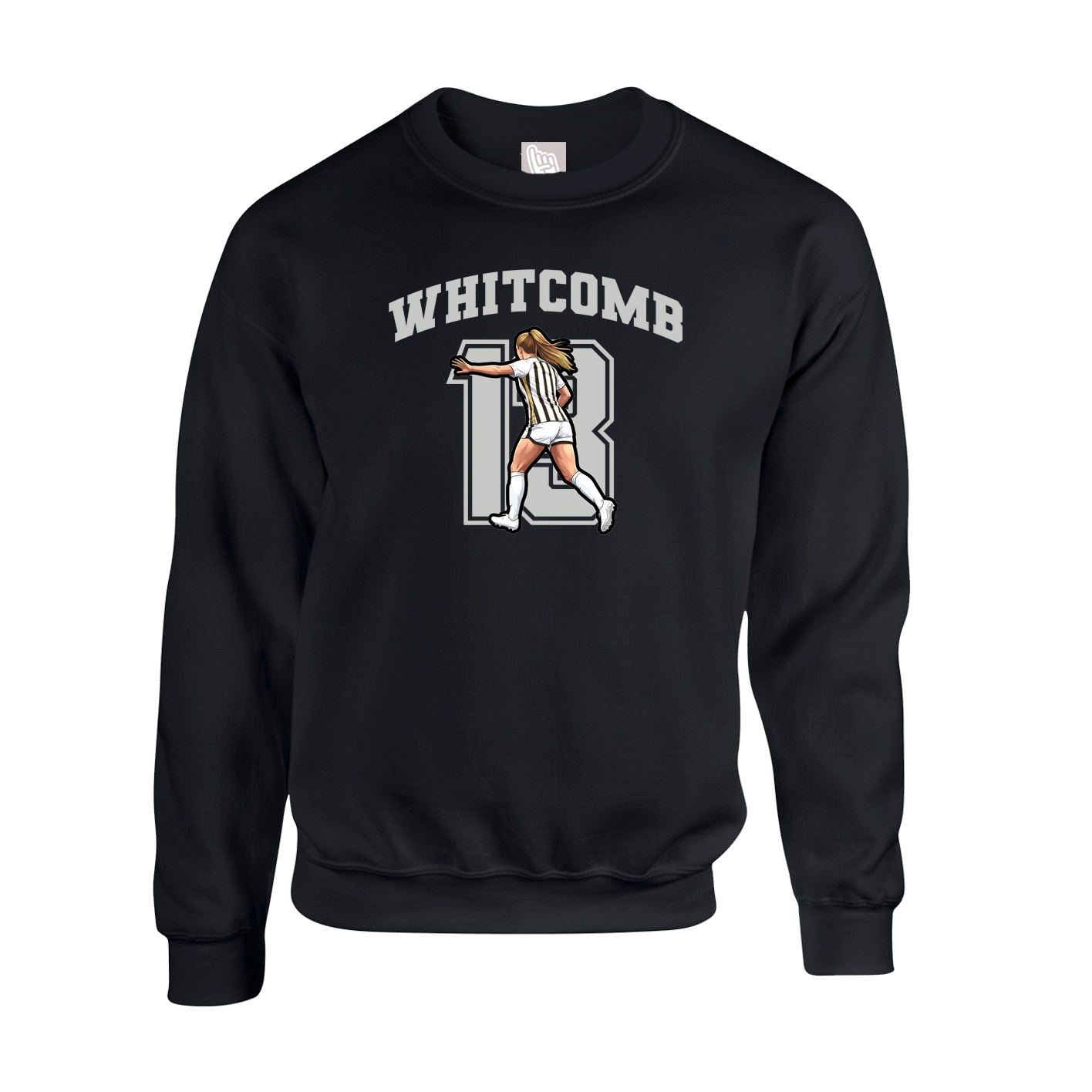 Fleece Crew — Number in Black
