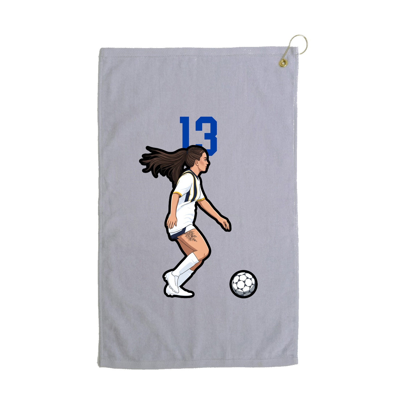 Golf Towel — Number Top in Grey