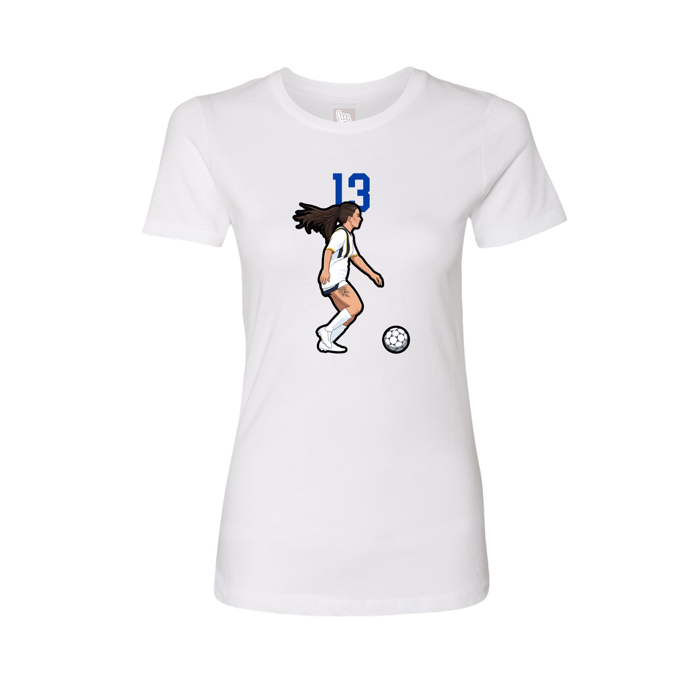 Fitted Women's Tee — Number Top in White