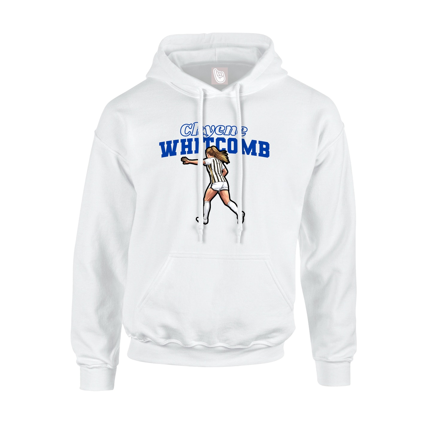 Youth Hoodie — Name Arch in White