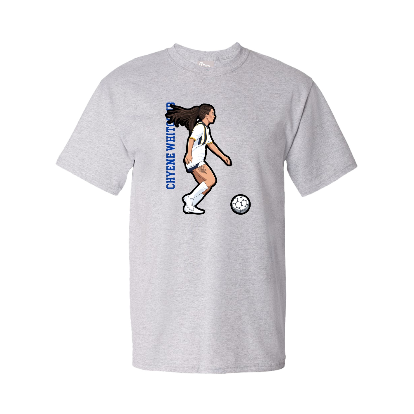 Youth Tee — Name Vertical in Grey