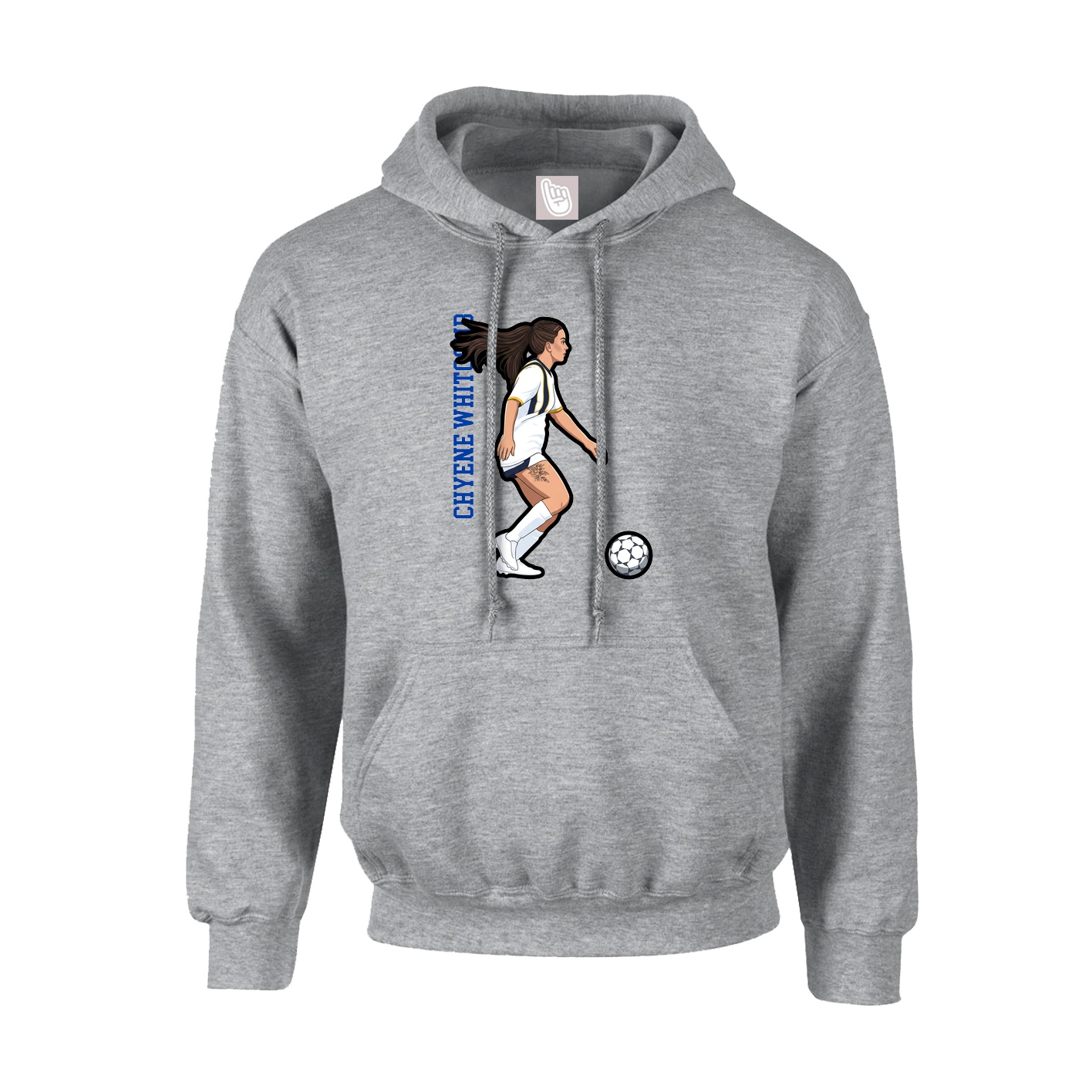 Youth Hoodie — Name Vertical in Grey