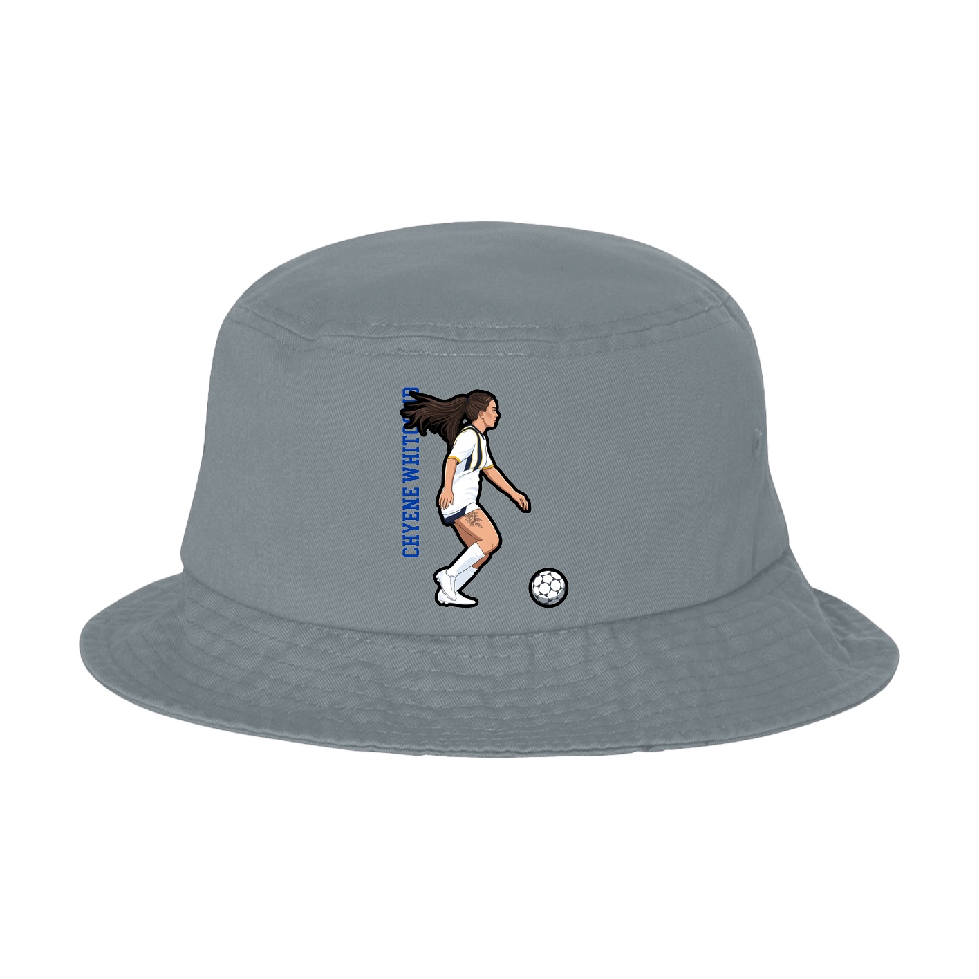 Bucket Cap — Name Vertical in Grey