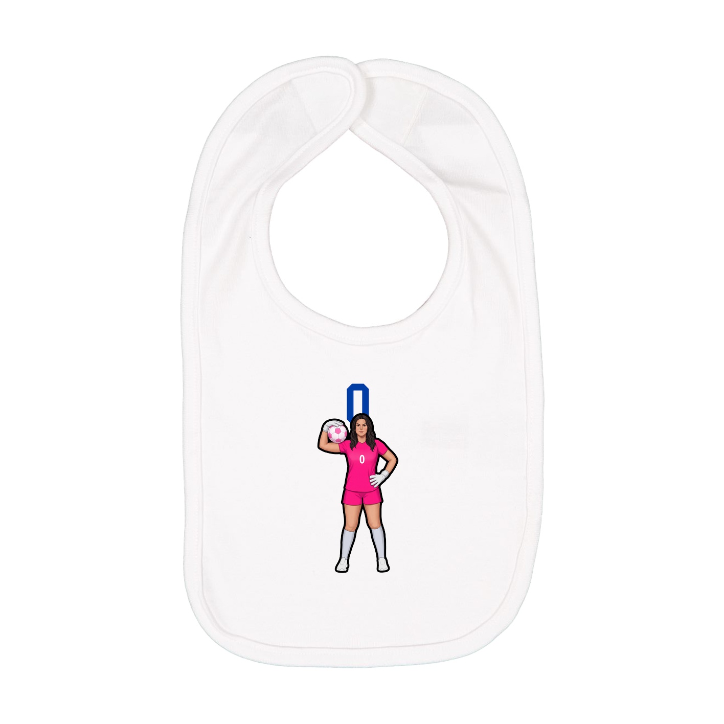 Infant Bib — Number Top in White