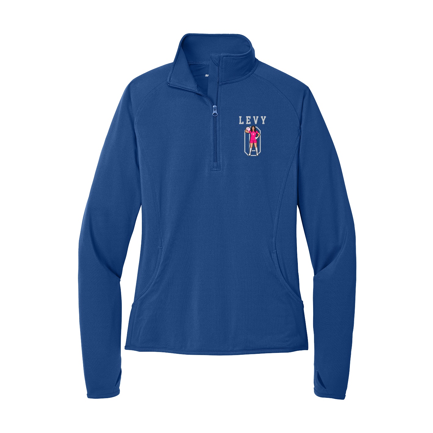 Women's Q-Zip Pullover — Shirsey in Royal
