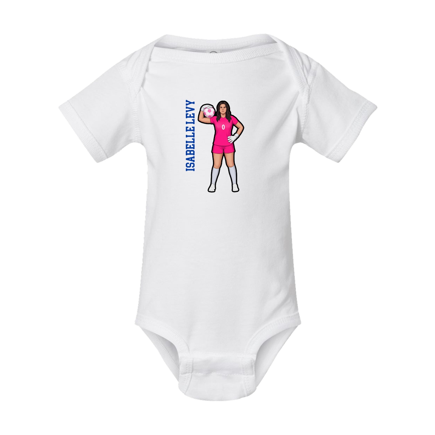 Baby Onesie — Name Vertical in White