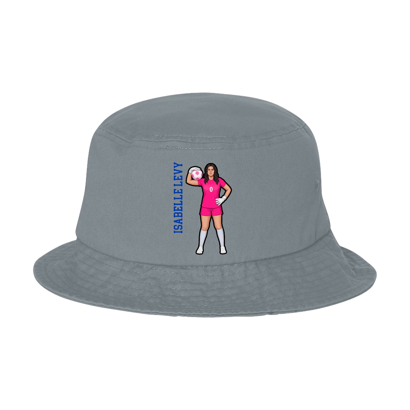 Bucket Cap — Name Vertical in Grey
