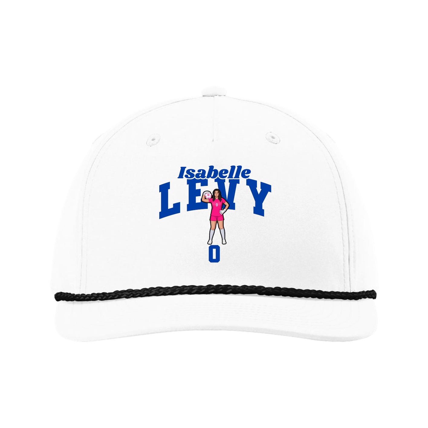 Five-Panel Classic Rope Cap — Signature Arch in White