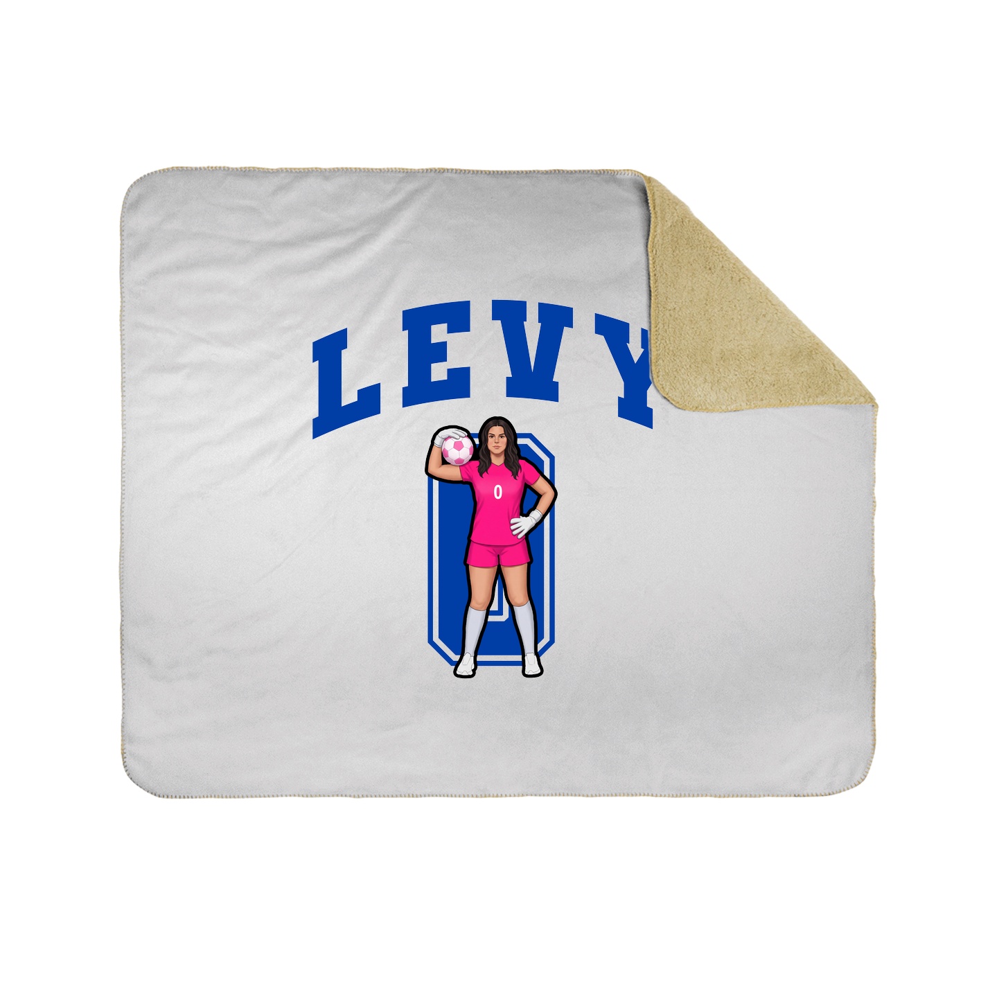 Throw Blanket — Number in White