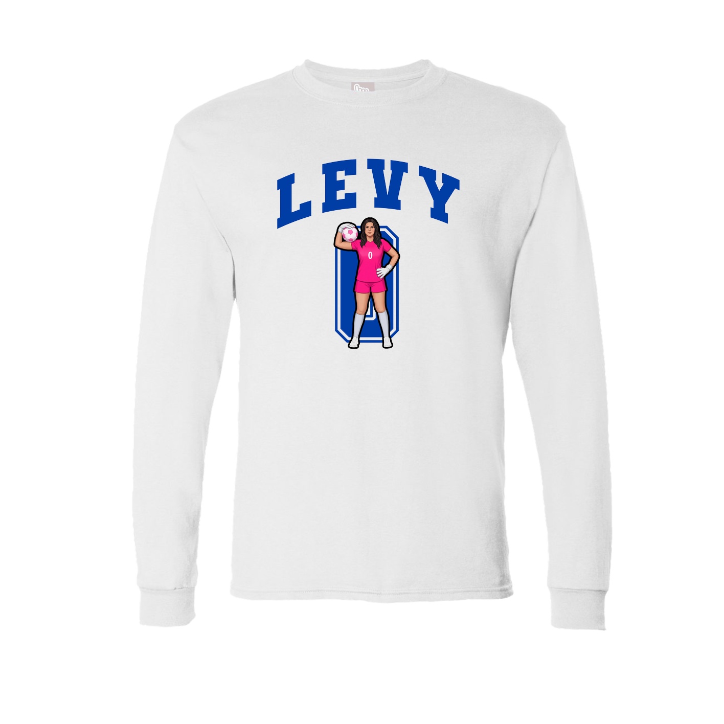 Long Sleeve Tee — Number in White