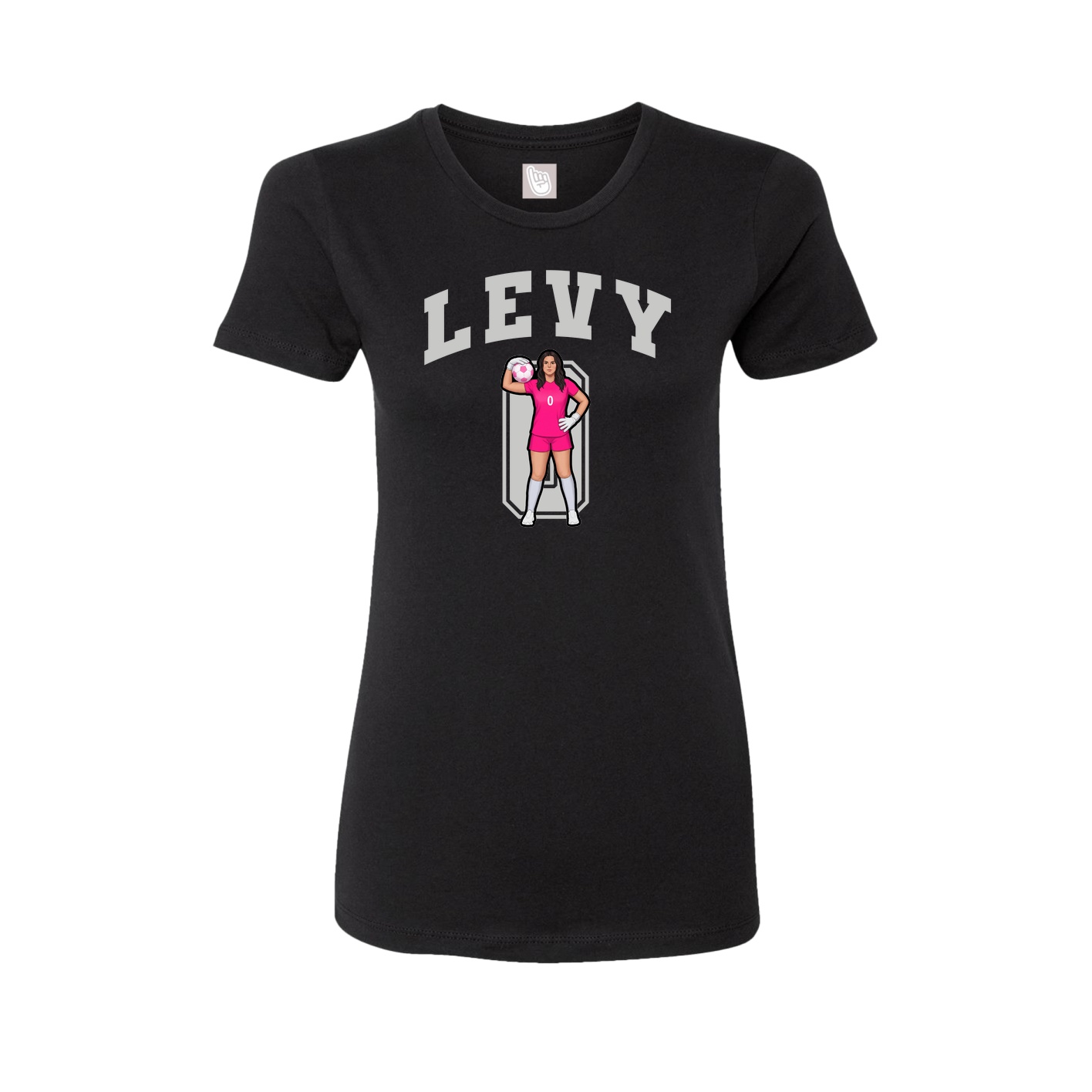 Fitted Women's Tee — Number in Black