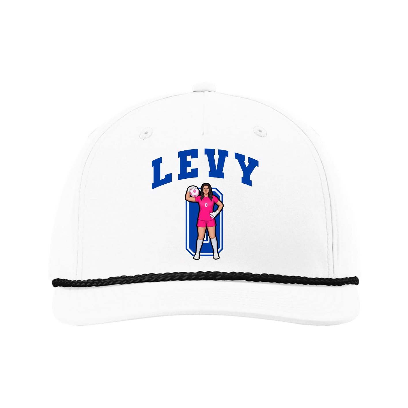Five-Panel Classic Rope Cap — Number in White