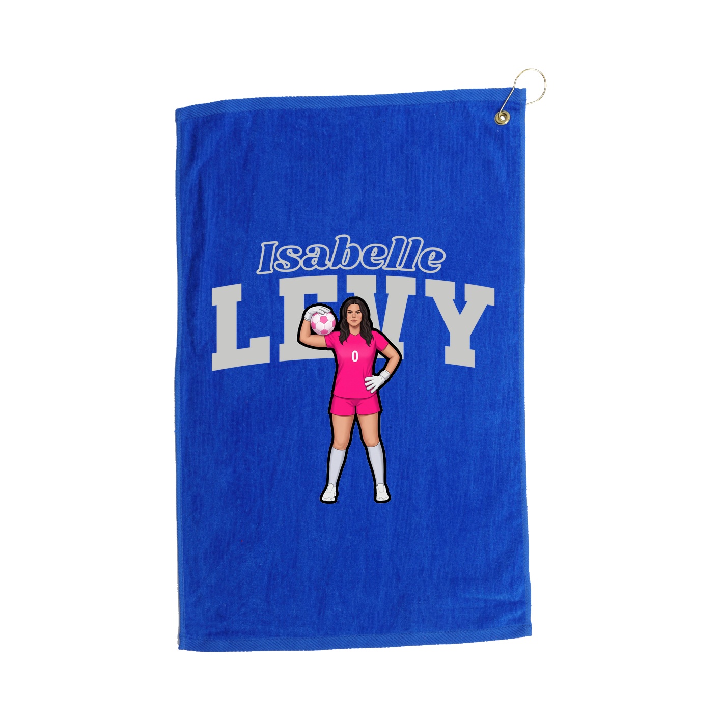 Golf Towel — Name Arch in Royal