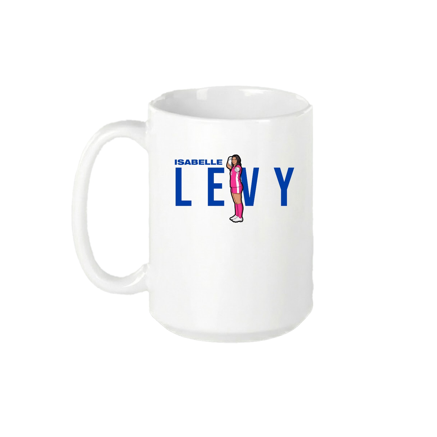 15oz Coffee Mug — Player Name in White