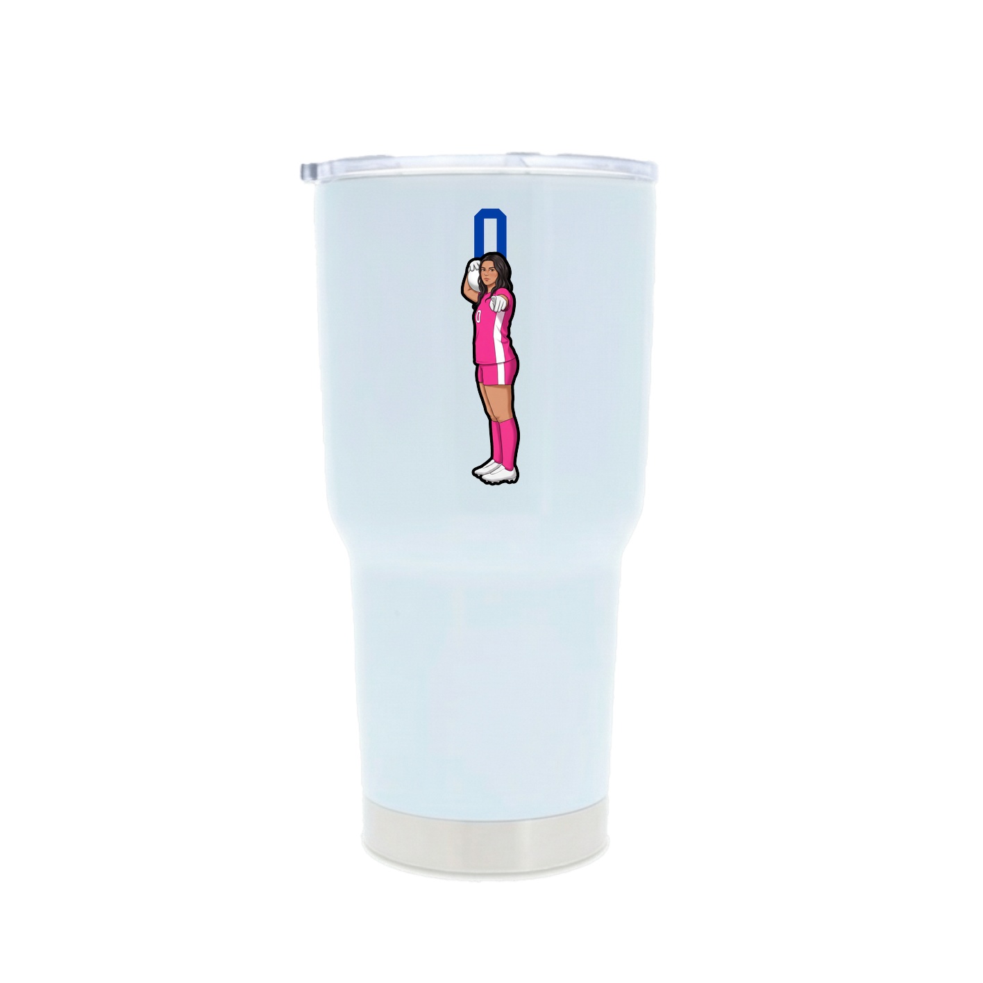 30oz Stainless Steel Tumbler — Number Top in White