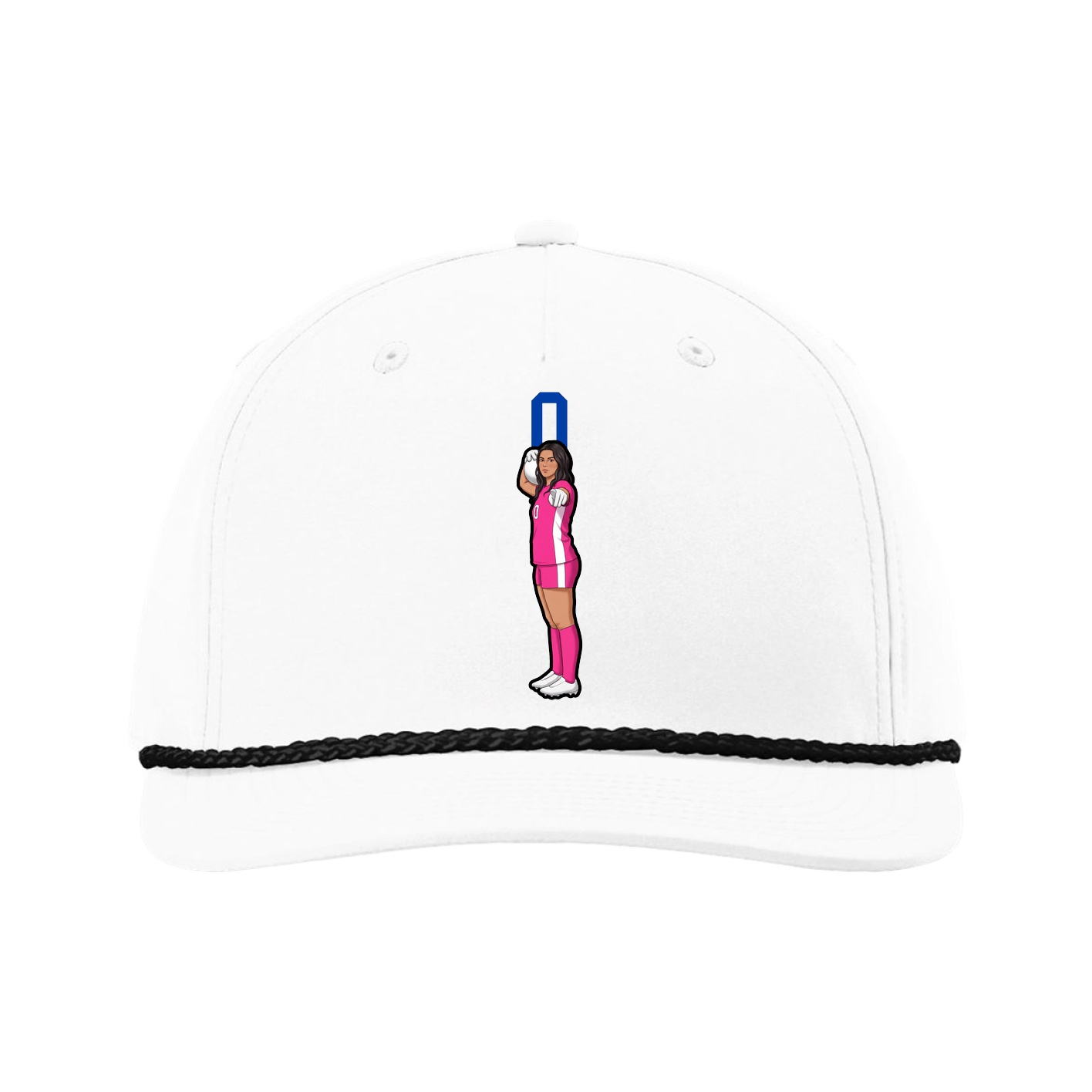 Five-Panel Classic Rope Cap — Number Top in White