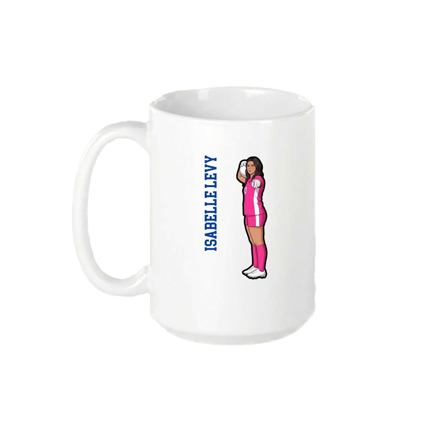 15oz Coffee Mug — Name Vertical in White