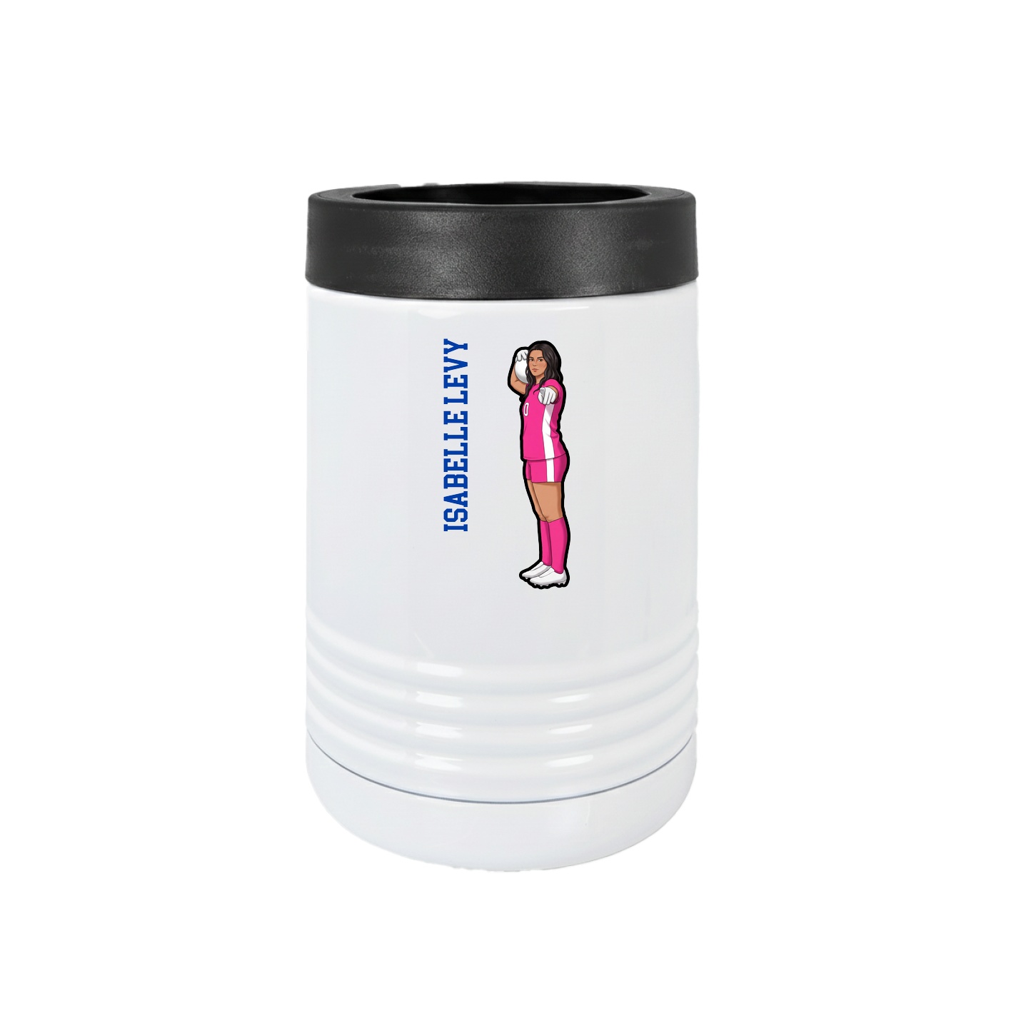 Beverage Holder — Name Vertical in White