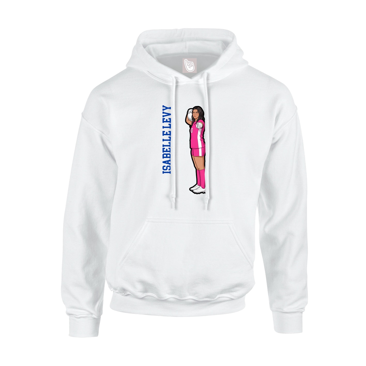 Hoodie — Name Vertical in White