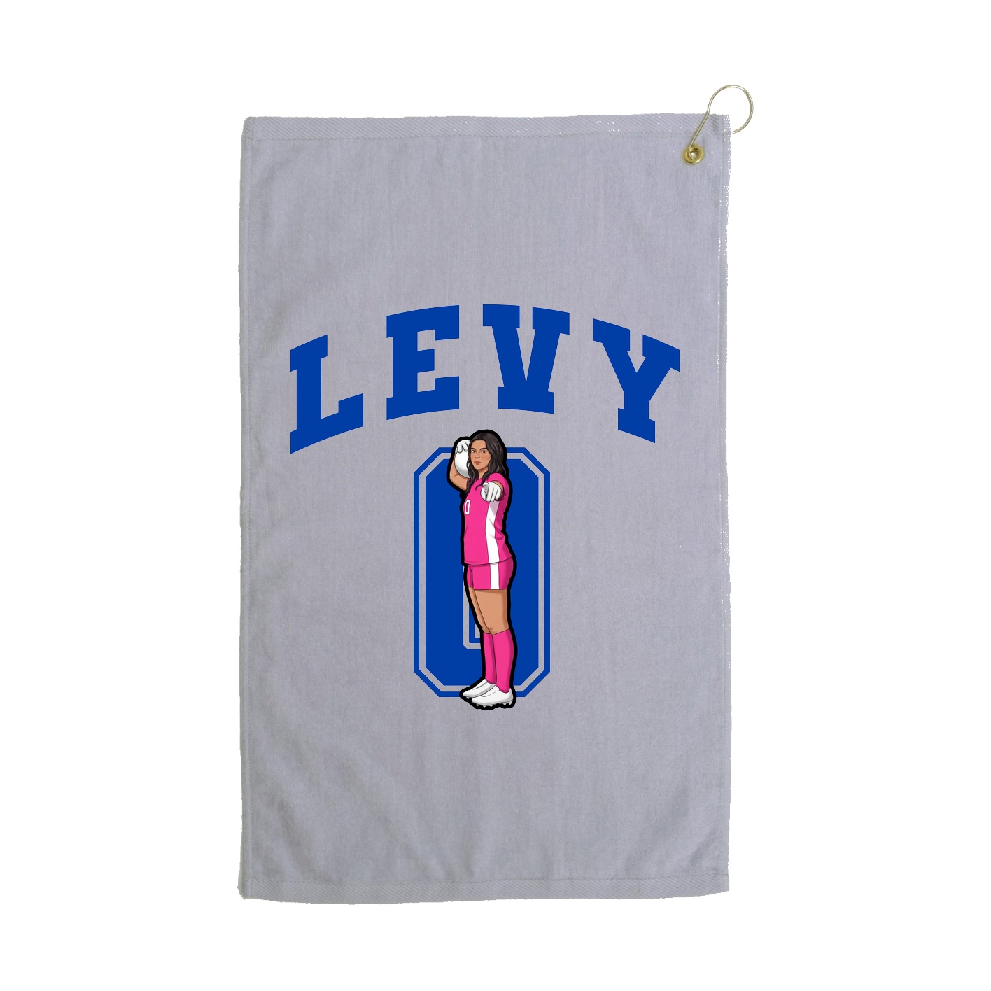 Golf Towel — Number in Grey
